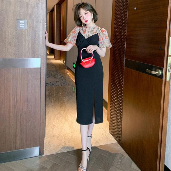 casual dresses awarose summer black sling midi women stitching shiny mesh puff sleeve fake two pieces split suspender sundress, Black;gray
casual dresses awarose summer black sling midi women stitching shiny mesh puff sleeve fake two pieces split suspender sundress, Black;gray