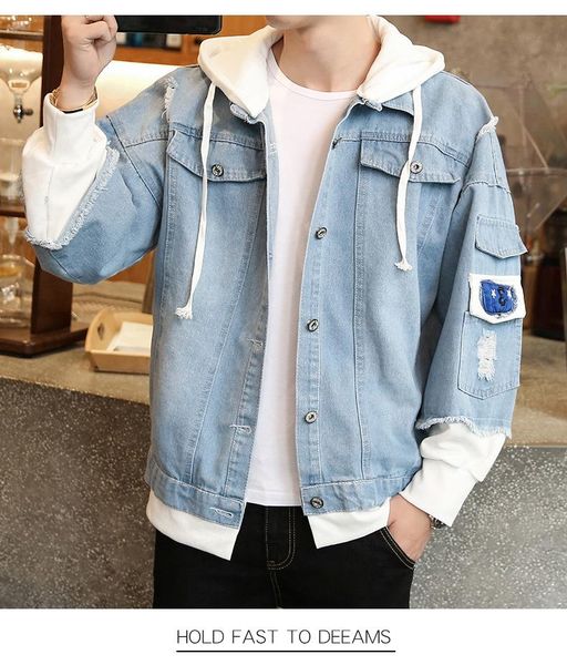 men's hoodies & sweatshirts men denim jacket streetwear hip hop hooded jean jackets male casual loose outerwear 2021 spring fashion sli, Black
men's hoodies & sweatshirts men denim jacket streetwear hip hop hooded jean jackets male casual loose outerwear 2021 spring fashion sli, Black