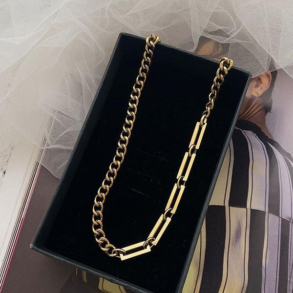 chains personality stitching chain necklace ins simple hip-hop 316l stainless steel clavicle gold, Silver
chains personality stitching chain necklace ins simple hip-hop 316l stainless steel clavicle gold, Silver