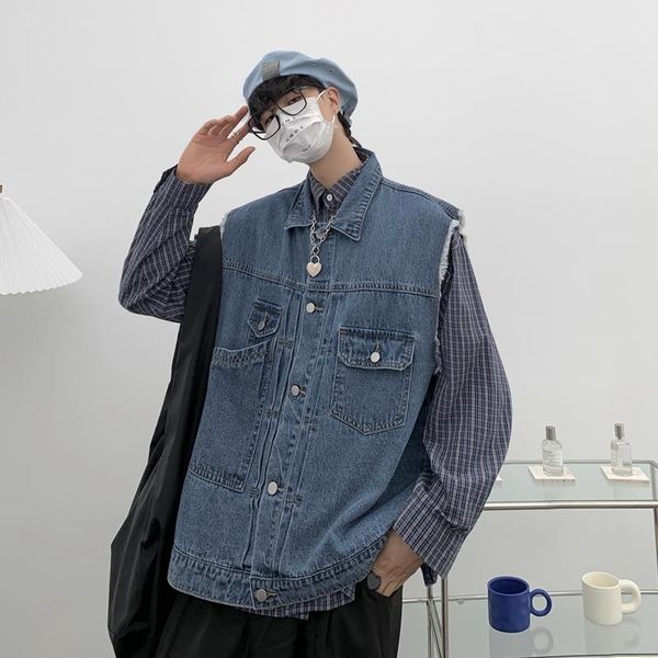 men's vests high street fashoin button up turndown denim coat sleeveless jeans vest woman man kpop harajuku waistcoat hip hop chaqueta, Black;white
men's vests high street fashoin button up turndown denim coat sleeveless jeans vest woman man kpop harajuku waistcoat hip hop chaqueta, Black;white