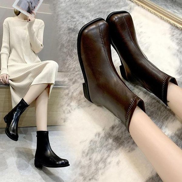 boots women ankle boot square toe ladies fashion short pu leather slip on female shoes confortable casual women's, Black
boots women ankle boot square toe ladies fashion short pu leather slip on female shoes confortable casual women's, Black