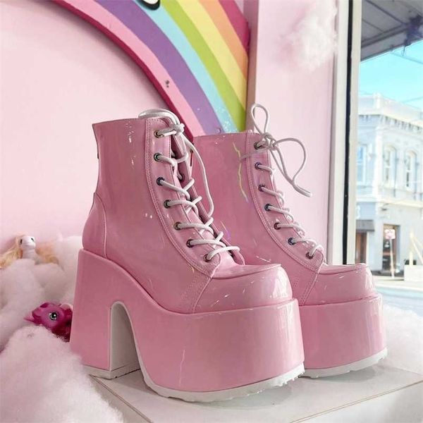 platform high heel cool punk fashion women's girls goth shoes black big size 43 cross-tied casual luxury boots 211204
platform high heel cool punk fashion women's girls goth shoes black big size 43 cross-tied casual luxury boots 211204