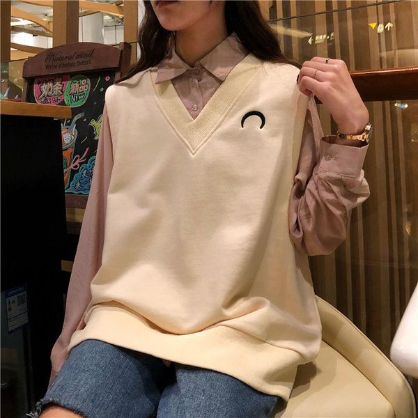 women's sweaters knitted vest women korean style trendy loose spring and autumn fashion temperament casual sleeveless v-neck pullover s, White;black
women's sweaters knitted vest women korean style trendy loose spring and autumn fashion temperament casual sleeveless v-neck pullover s, White;black