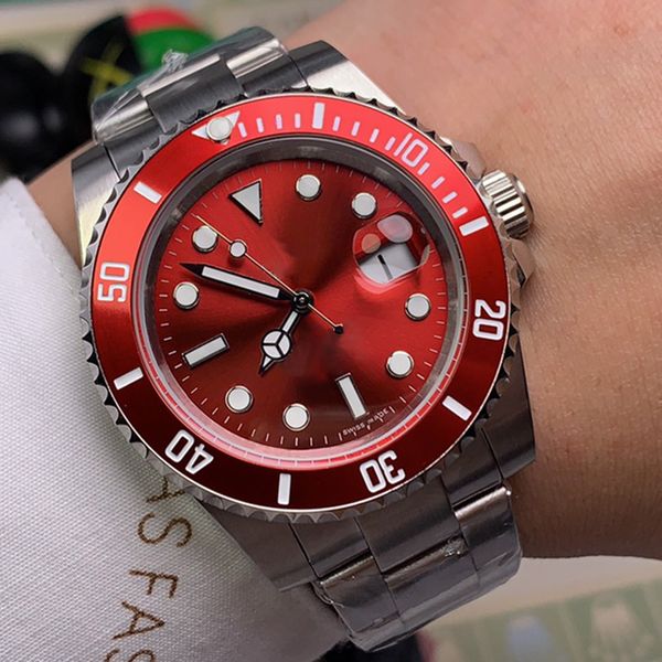 mens watch 40mm automatic mechanical watches ceramic case red wristwatch stainless steel strap waterproof design montre de luxe, Slivery;brown
mens watch 40mm automatic mechanical watches ceramic case red wristwatch stainless steel strap waterproof design montre de luxe, Slivery;brown