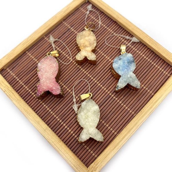 charms natural stone crystal pendant fish-shaped electroplating edging multi-color exquisite fashion men's and women's jewelry neckl, Bronze;silver
charms natural stone crystal pendant fish-shaped electroplating edging multi-color exquisite fashion men's and women's jewelry neckl, Bronze;silver