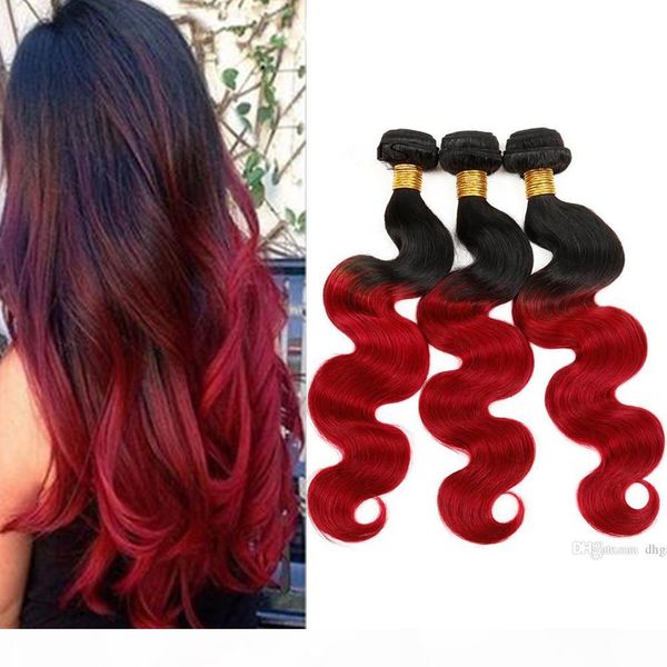 1b red ombre virgin malaysian human hair weave bundles 3pcs lot dark roots two tone colored peruvian hair extensions body wave double wefts, Black
1b red ombre virgin malaysian human hair weave bundles 3pcs lot dark roots two tone colored peruvian hair extensions body wave double wefts, Black
