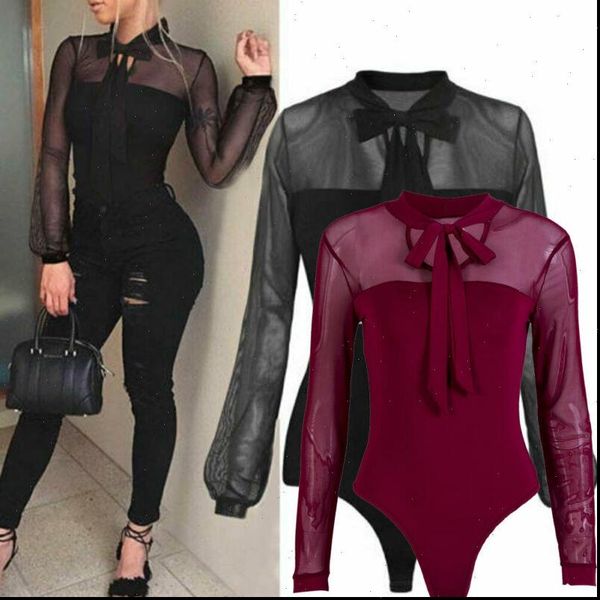 bow collar elegant bodysuit women jumpsuits shirts mesh sheer long sleeve bodysuits jumpsuit leotard body office ladies clothes, Black;white
bow collar elegant bodysuit women jumpsuits shirts mesh sheer long sleeve bodysuits jumpsuit leotard body office ladies clothes, Black;white