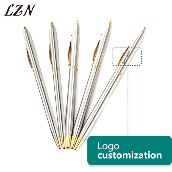 ballpoint pens lzn stainless steel rod rotating metal pen office stationery engraved text/logo for employee & customer gifts, Blue;orange 
ballpoint pens lzn stainless steel rod rotating metal pen office stationery engraved text/logo for employee & customer gifts, Blue;orange