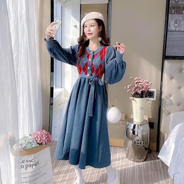 casual dresses coigarsam patchwork women dress winter full knitting lantern sleeve elastic o-neck high waist blue 8817, Black;gray
casual dresses coigarsam patchwork women dress winter full knitting lantern sleeve elastic o-neck high waist blue 8817, Black;gray