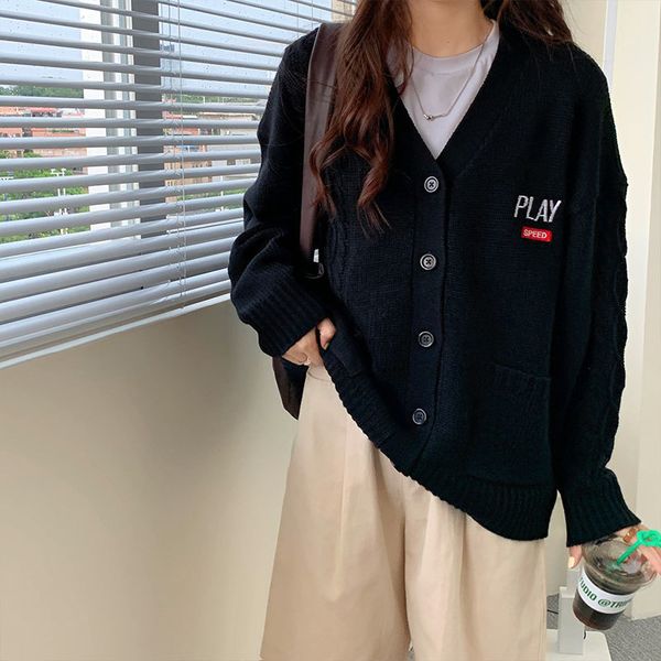 2021 new 3 colors korean style autumn letter embroidery knitted sweaters cardigans outwear loose coats womens (x1508) 2gbg, White;black
2021 new 3 colors korean style autumn letter embroidery knitted sweaters cardigans outwear loose coats womens (x1508) 2gbg, White;black