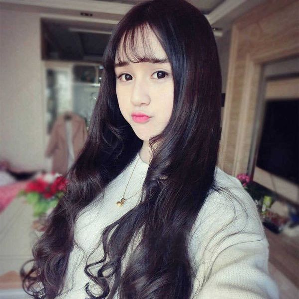 wig female long curly air bangs fashion fake hair chemical fiber high temperature silk wig cover, Black
wig female long curly air bangs fashion fake hair chemical fiber high temperature silk wig cover, Black