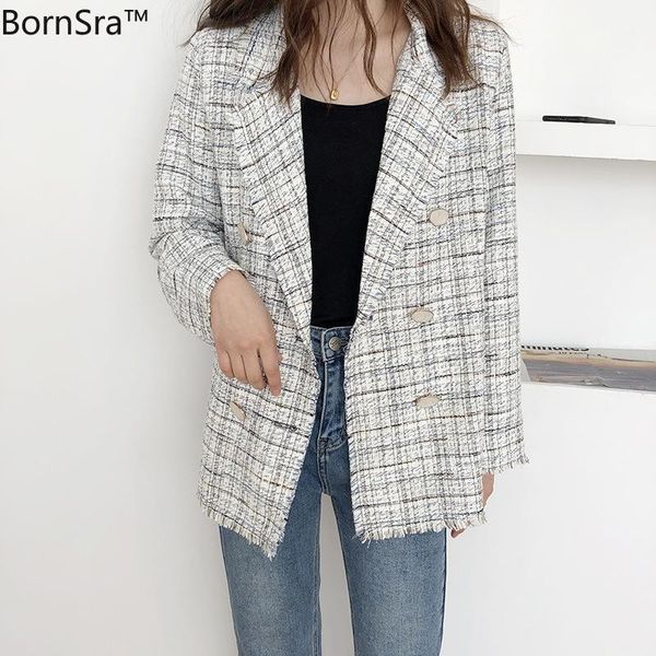bornsra double-breasted coat female 2021 spring korean casual pockets striped regular full blazer feminino gothic women's suits & blaze, White;black
bornsra double-breasted coat female 2021 spring korean casual pockets striped regular full blazer feminino gothic women's suits & blaze, White;black