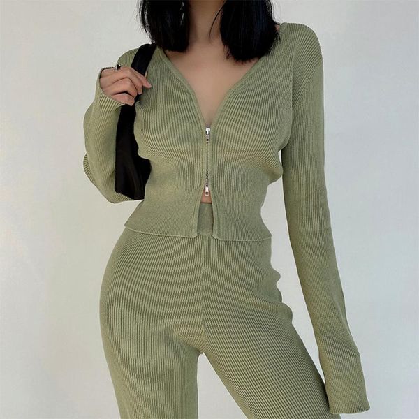 women's two piece pants heydress 2021 women spring soild long sleeve casual knitted zipper loose sport suit female elastic pants+shirts, White
women's two piece pants heydress 2021 women spring soild long sleeve casual knitted zipper loose sport suit female elastic pants+shirts, White