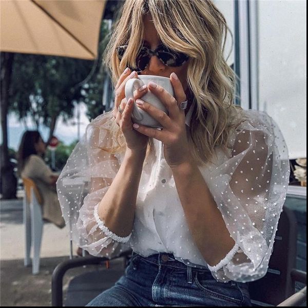 women mesh sheer blouse see through long sleeve shirt blouse fashion pearl button transparent white shirt female blusas
women mesh sheer blouse see through long sleeve shirt blouse fashion pearl button transparent white shirt female blusas