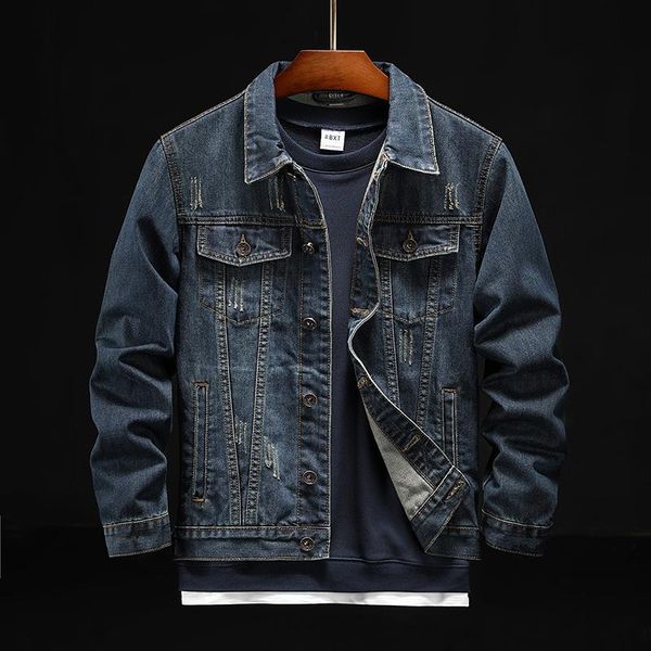 autumn winter men's denim jacket lapel ripped single breasted embroidery personality fashion large size loose male coat, Black;brown
autumn winter men's denim jacket lapel ripped single breasted embroidery personality fashion large size loose male coat, Black;brown