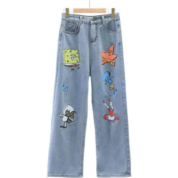 women's jeans pants women tide ins spring and autumn wide leg straight harajuku wild cartoon students version of the, Blue
women's jeans pants women tide ins spring and autumn wide leg straight harajuku wild cartoon students version of the, Blue