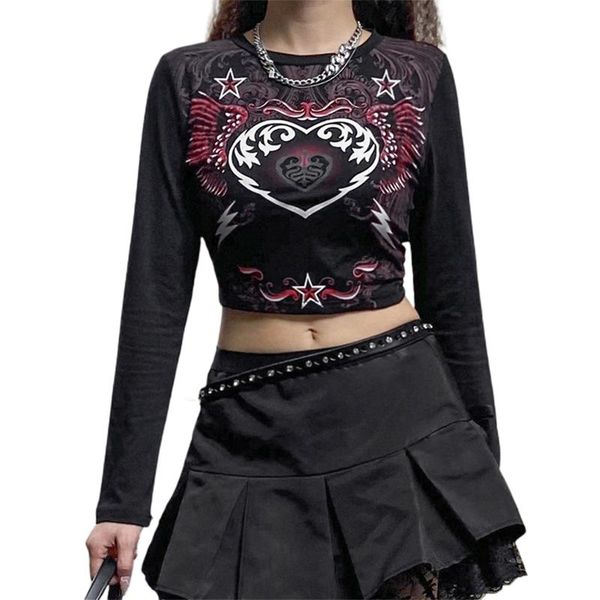 women's t-shirt y2k vintage graphic print crop for women long sleeve shirt crew neck slim fit tee 90s e-girl streewear, White
women's t-shirt y2k vintage graphic print crop for women long sleeve shirt crew neck slim fit tee 90s e-girl streewear, White
