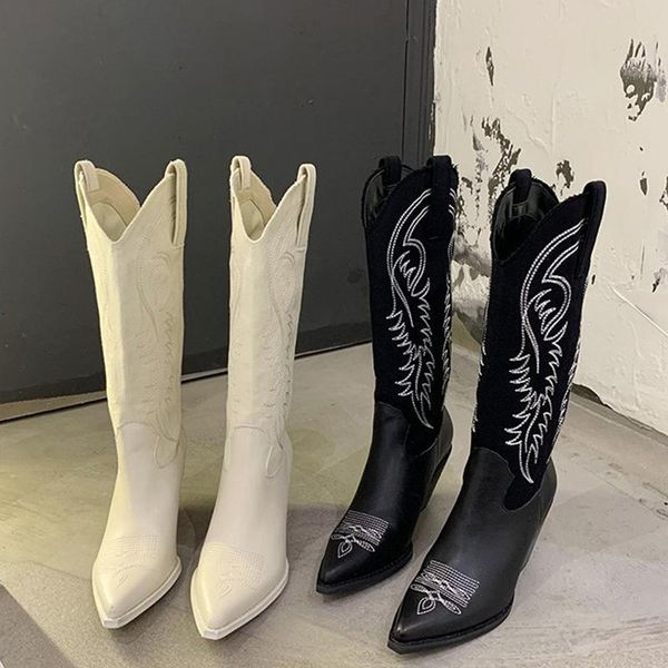 boots women knee high 2021 fashion square heels pointed toe embroidery shoes female spring autumn british style modern, Black
boots women knee high 2021 fashion square heels pointed toe embroidery shoes female spring autumn british style modern, Black
