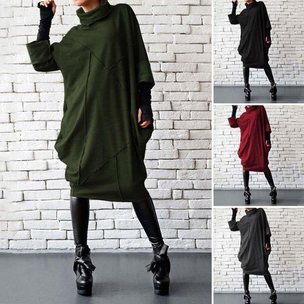women's autumn hoodies zanzea 2021 vintage solid sweatshirt vestidos long sleeve pullovers female turtleneck robe plus size 5xl, Black
women's autumn hoodies zanzea 2021 vintage solid sweatshirt vestidos long sleeve pullovers female turtleneck robe plus size 5xl, Black