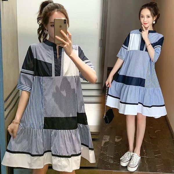 maternity dresses breastfeeding dress summer style color matching stripes cross-border personality v-neck plus size, White
maternity dresses breastfeeding dress summer style color matching stripes cross-border personality v-neck plus size, White