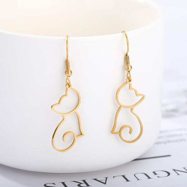 dangle & chandelier cute cat earrings for women 2021 stainless steel rose gold animal earring bridesmaid gift jewelry, Silver
dangle & chandelier cute cat earrings for women 2021 stainless steel rose gold animal earring bridesmaid gift jewelry, Silver