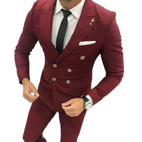 men's suits & blazers double breasted burgundy men casual style slim fit wedding tuxedo 2 piece male fashion jacket with pants arrival, White;black
men's suits & blazers double breasted burgundy men casual style slim fit wedding tuxedo 2 piece male fashion jacket with pants arrival, White;black