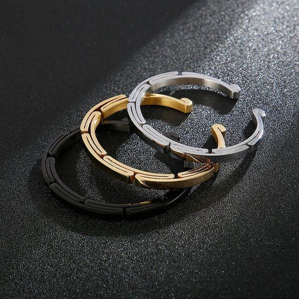 simple and popular stainless steel men's arm ring punk personality fashion opening bracelet lovers gift wholesale1, Black
simple and popular stainless steel men's arm ring punk personality fashion opening bracelet lovers gift wholesale1, Black