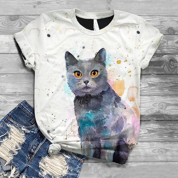 women's t-shirt summer women fashion solid color round neck short sleeve cute 3d cat woman harajuku t shirts mujer camisetas, White
women's t-shirt summer women fashion solid color round neck short sleeve cute 3d cat woman harajuku t shirts mujer camisetas, White