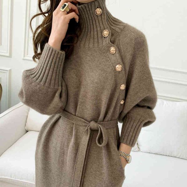 casual dresses women autumn winter elegant turtleneck long knitted sweater dress belt slanted buttons lantern sleeve pullover slim waist irx, Black;gray
casual dresses women autumn winter elegant turtleneck long knitted sweater dress belt slanted buttons lantern sleeve pullover slim waist irx, Black;gray