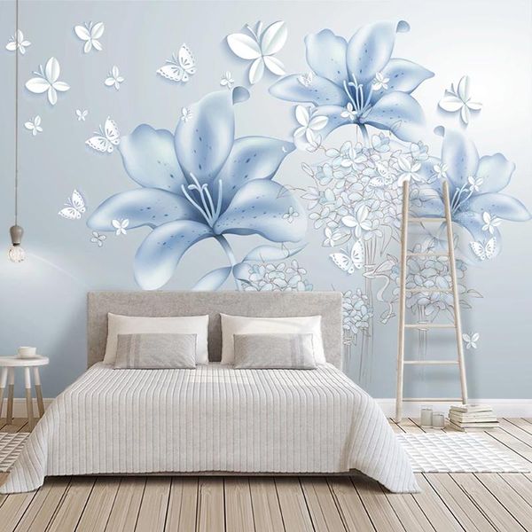 wallpapers custom self-adhesive waterproof mural wallpaper modern blue flowers butterfly fresco living room bedroom home decor 3d stickers
wallpapers custom self-adhesive waterproof mural wallpaper modern blue flowers butterfly fresco living room bedroom home decor 3d stickers