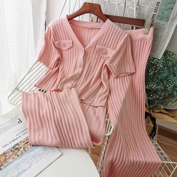 2021 causal knitted two pieces set women elegant ruffle cardigan wide leg pants korean chic knitwear new outfit suit sfc4, Gray
2021 causal knitted two pieces set women elegant ruffle cardigan wide leg pants korean chic knitwear new outfit suit sfc4, Gray