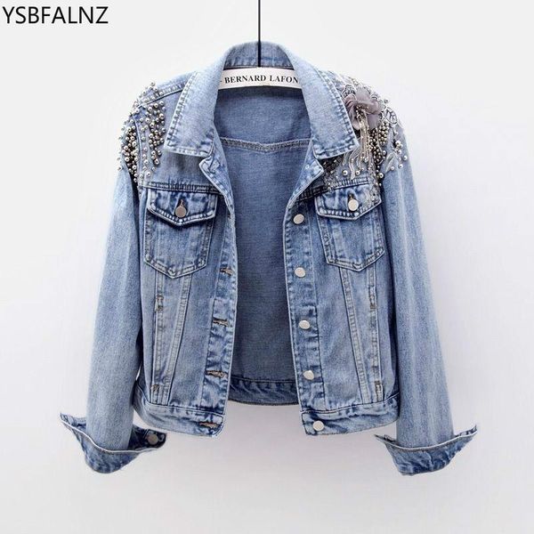 women's jackets female denim jacket 2021 spring beaded short autumn embroidery long-sleeved slim street style jean coats fashion ropa, Black;brown
women's jackets female denim jacket 2021 spring beaded short autumn embroidery long-sleeved slim street style jean coats fashion ropa, Black;brown