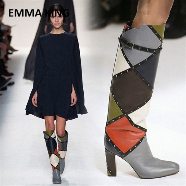 2019 new fashion mixed colour knee high boots tacon shoe buckle embellished mix color leather geometric high heels women boots sh f7nk#, Black
2019 new fashion mixed colour knee high boots tacon shoe buckle embellished mix color leather geometric high heels women boots sh f7nk#, Black