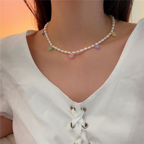 pendant necklaces french fashion color beads small flower natural pearl necklace clavicle chain women's casual style sweet, Silver
pendant necklaces french fashion color beads small flower natural pearl necklace clavicle chain women's casual style sweet, Silver