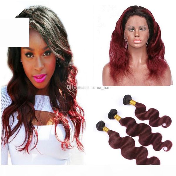two tone color 99j ombre body wave hair bundles with 360 lace frontal closure ombre 1b burgundy virgin hair weaves with 360 frontal, Black;brown
two tone color 99j ombre body wave hair bundles with 360 lace frontal closure ombre 1b burgundy virgin hair weaves with 360 frontal, Black;brown