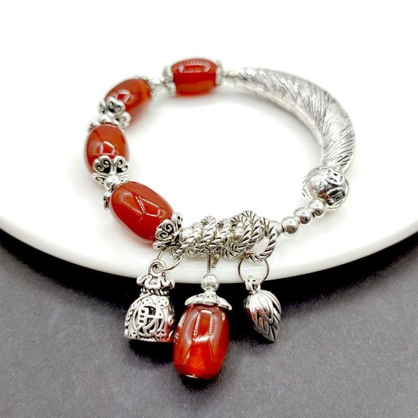 bangle retro chinese style agate bracelet elbow silver plated gook luck, Black
bangle retro chinese style agate bracelet elbow silver plated gook luck, Black