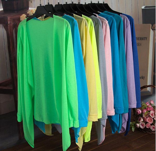 women's knits & tees summer cardigan women candy color knitted blouse female long sleeve sun clothing fashion, White
women's knits & tees summer cardigan women candy color knitted blouse female long sleeve sun clothing fashion, White
