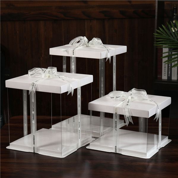 4/6/8/10 inch clear cake box single layer gift wrap birthday baking boxes with ribbon
4/6/8/10 inch clear cake box single layer gift wrap birthday baking boxes with ribbon