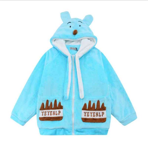 men's fur & faux jacket of cotton with hood, baggy and velvet embroidery cartoon bear, for winter yz6w, Black
men's fur & faux jacket of cotton with hood, baggy and velvet embroidery cartoon bear, for winter yz6w, Black