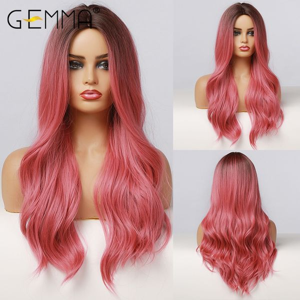ombre ombre black rose red pink color natural wave long hair wig for black women middle part heat resistant synthetic wigs
ombre ombre black rose red pink color natural wave long hair wig for black women middle part heat resistant synthetic wigs