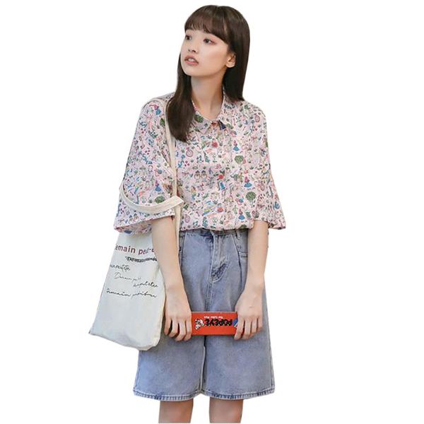 women's blouses & shirts 2021 summer kawaii shirt female japanese harajuku cute retro cartoon mixed color floral loose short sleeve wom, White
women's blouses & shirts 2021 summer kawaii shirt female japanese harajuku cute retro cartoon mixed color floral loose short sleeve wom, White