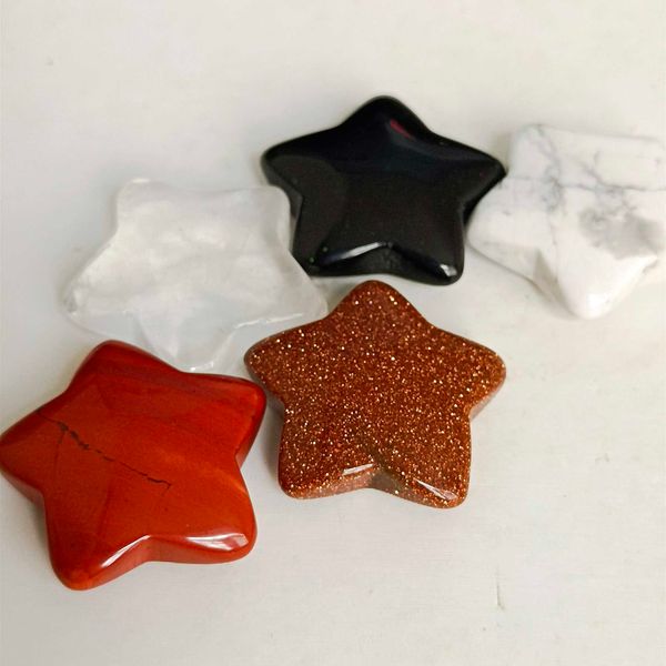 3pcs hand carved gemstone natural colorful mixed quartz crystal five-pointed star for gifts h1015, Black
3pcs hand carved gemstone natural colorful mixed quartz crystal five-pointed star for gifts h1015, Black