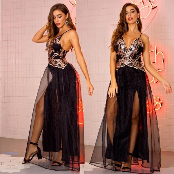 casual dresses 2021 summer deep v neck sequin for women mesh backless elegant patchwork dress side split black club wear, Black;gray
casual dresses 2021 summer deep v neck sequin for women mesh backless elegant patchwork dress side split black club wear, Black;gray