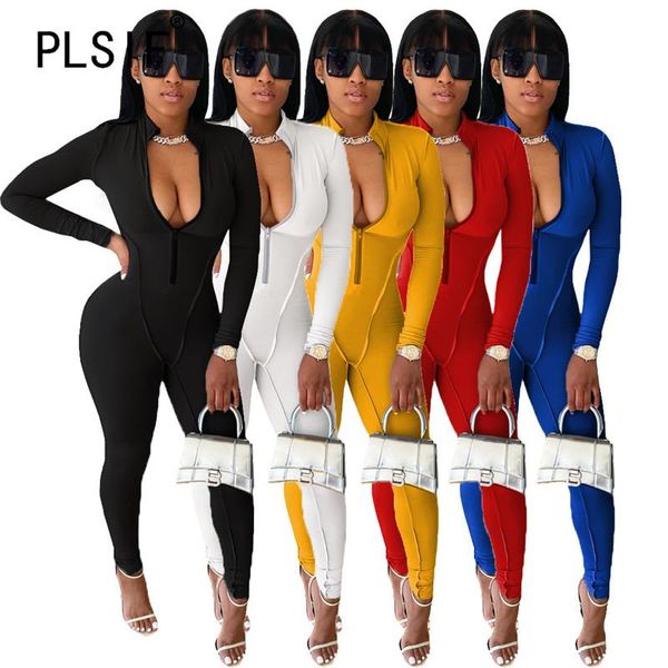 gym clothing simple pure color deep v neck long sleeve skinny jumpsuits tight club party lady fashion romper, White;black
gym clothing simple pure color deep v neck long sleeve skinny jumpsuits tight club party lady fashion romper, White;black