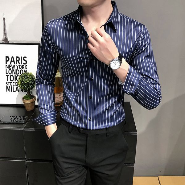 new spring 2021 long sleeve striped shirts for simple men's clothes all fine games casual fit homme formal blouse ye4y, White;black
new spring 2021 long sleeve striped shirts for simple men's clothes all fine games casual fit homme formal blouse ye4y, White;black
