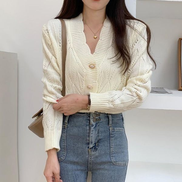 women's knits & tees fashion solid color cardigan women clothes vinage knit cropped sweaters loose pull femme korean sueter mujer, White
women's knits & tees fashion solid color cardigan women clothes vinage knit cropped sweaters loose pull femme korean sueter mujer, White