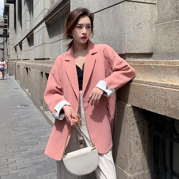 2021 women blazer fashion korean loose casual elegant suit jacket outerwear office lady spring autumn coat, White;black
2021 women blazer fashion korean loose casual elegant suit jacket outerwear office lady spring autumn coat, White;black