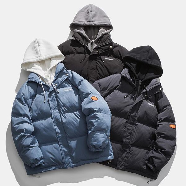men's jackets false cotton jacket of two garments loose winter thick hong kong clothing stylish streetwear parka puffer, Black;brown
men's jackets false cotton jacket of two garments loose winter thick hong kong clothing stylish streetwear parka puffer, Black;brown