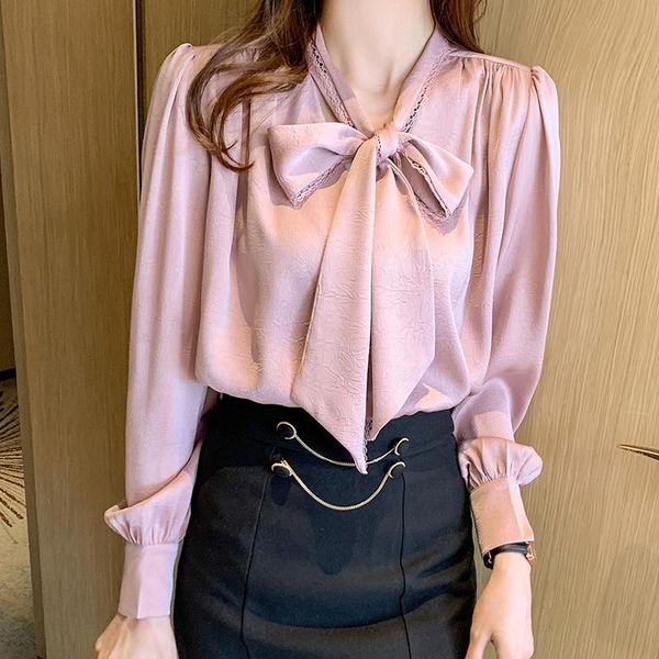 women's blouses & shirts 2021 autumn korean style all-match bow lace-up long sleeve shirt top, White
women's blouses & shirts 2021 autumn korean style all-match bow lace-up long sleeve shirt top, White