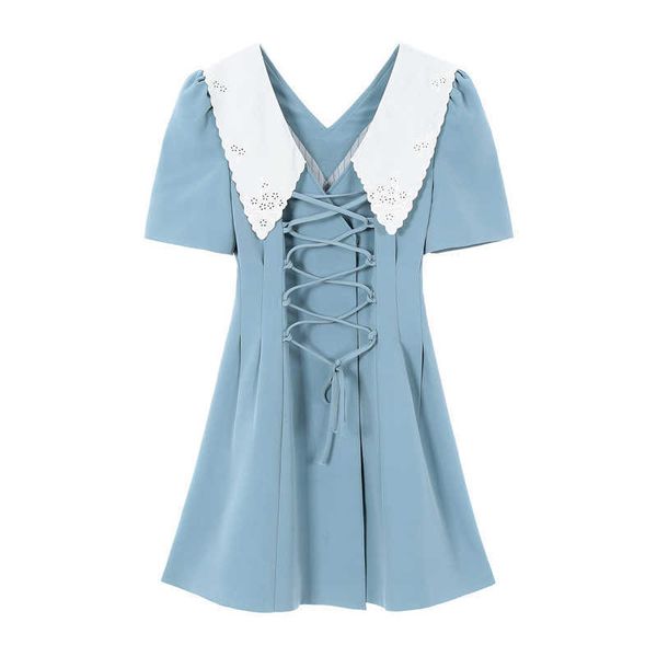 perhaps u blue pink turn down collar lace up short sleeve mini dress elegant solid summer women female d1828 210529, Black;gray
perhaps u blue pink turn down collar lace up short sleeve mini dress elegant solid summer women female d1828 210529, Black;gray